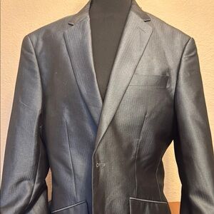 Black Tailored Suit Jacket with Notched Lapel